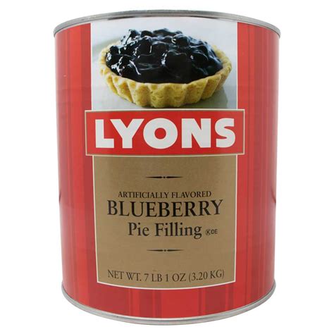Lyons Blueberry Pie Filling Number 10 Can 6 Per Case