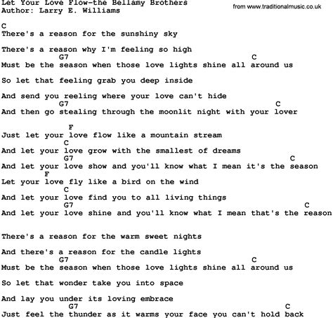 Lyrics The Bellamy Brothers Let Your Love Flow