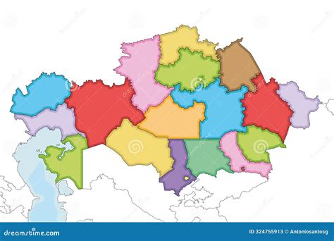Mangystau Map In Kazakhstan Vector Map Of Kazakhstan Regions Map Of