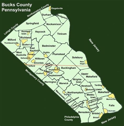 Map Of Bucks County Townships