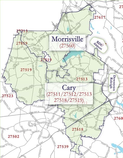 Map Of Cary Nc Zip Codes