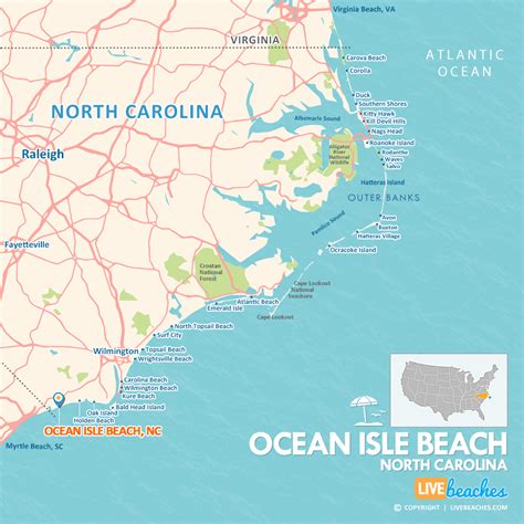 Map Of Ocean Isle Beach North Carolina Live Beaches