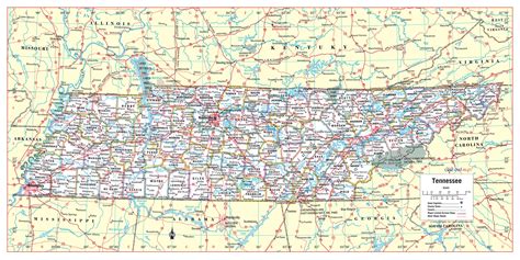 Map Of Tennessee Tennessee Counties Map Tennessee Road Map 2024