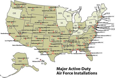 Map Of The Us With All Air Force Bases Just In Case Of Red Dawn R Mapporn