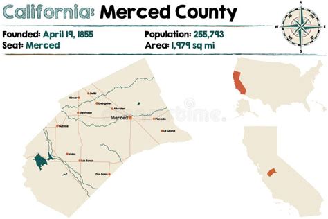 Mapa De Merced California 35 Condado De Merced High Res Illustrations