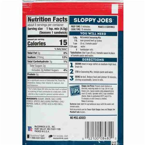 Mccormick Sloppy Joe Seasoning Mix Food E Concepts