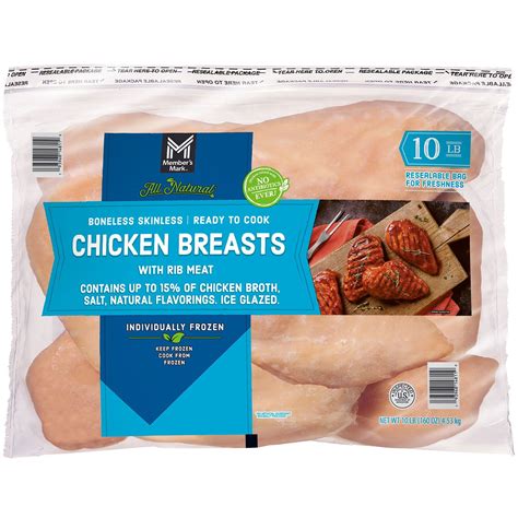 Member S Mark Boneless Skinless Chicken Breasts Frozen 10 Lbs Samsclub Com