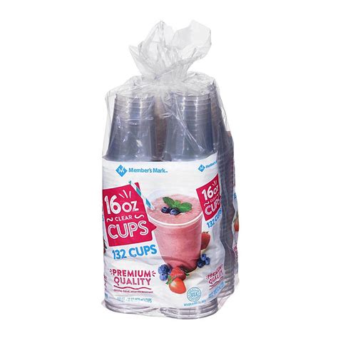 Member S Mark Clear Plastic Cups 16 Oz 132 Ct
