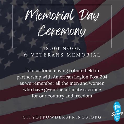 Memorial Day Ceremony Powder Springs Ga Official Website