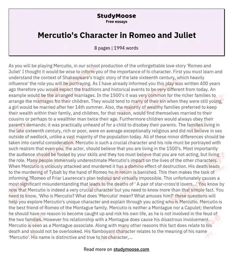 Mercutio's Pivotal Role in Romeo and Juliet Unveiled