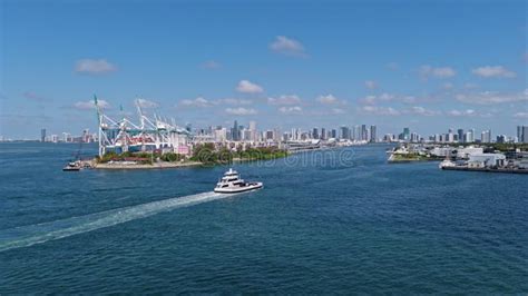 Miami Florida Usa May 21 2025 Cargo Ferry Boat Transport Ferry