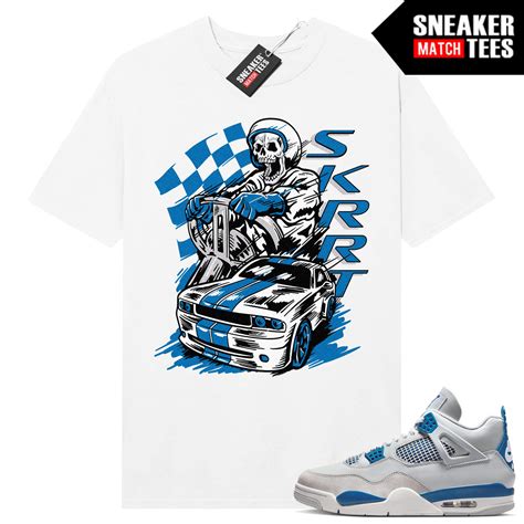 Military Blue 4S Sneaker Tees Match White Hellcat Highway