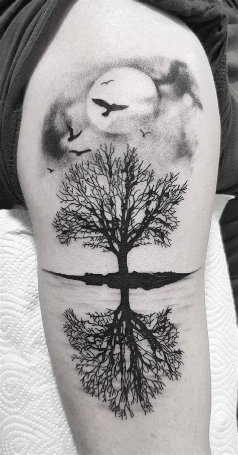 Moon And Tree Tattoos