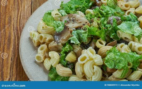 Mushroom Elbow Macaroni Stock Photo Image Of Gourmet 98800972
