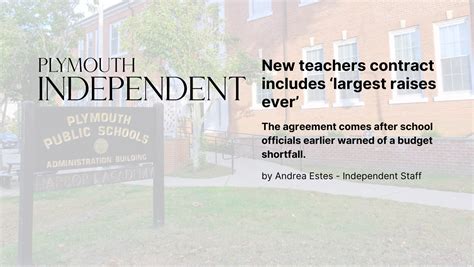 New Teachers Contract Includes Largest Raises Ever Plymouth Independent
