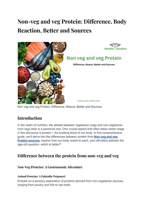 Non Veg And Veg Protein Difference Reaction To Body Better And Sources