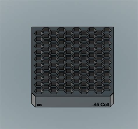 Obj File 45 Colt Reloading Block 100Rds 3D Printer Model To