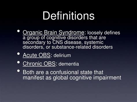 Organic Brain Syndrome: Unraveling the Mysteries of Cognitive Decline