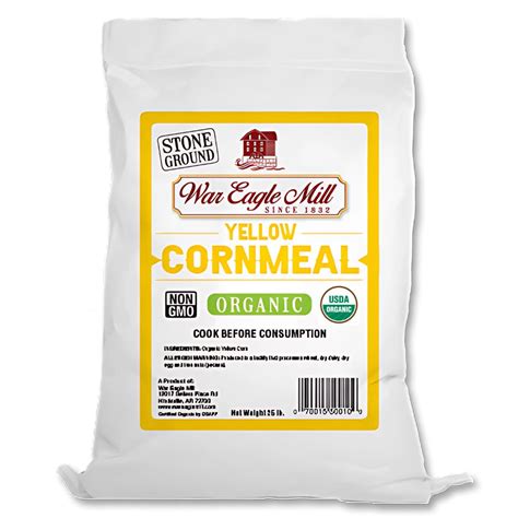 Organic Yellow Cornmeal Non Gmo 25 Lb Bag