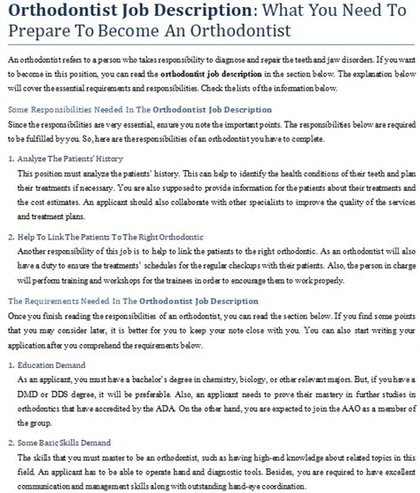 Orthodontist Job Description What You Need To Prepare To Become An