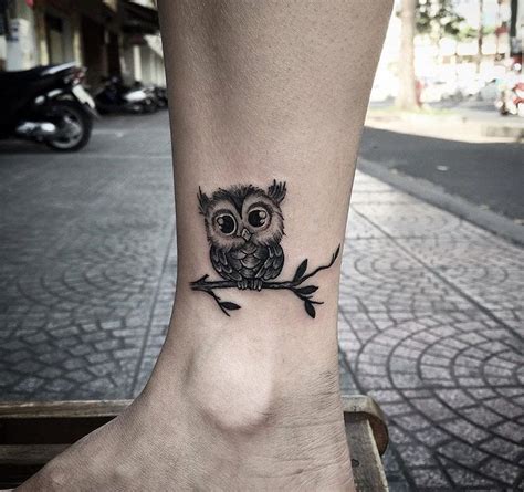 Owl Tattoo On The Ankle