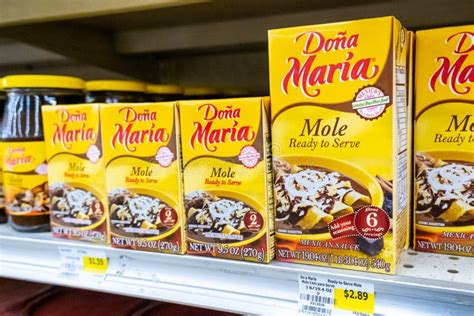 Packages Of Dona Maria Brand Mexican Mole Sauce For Sale Editorial