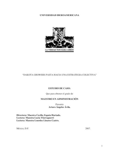 Pdf Dakota Growers Pasta Hacia Una Estrategia Colectiva Tesis El