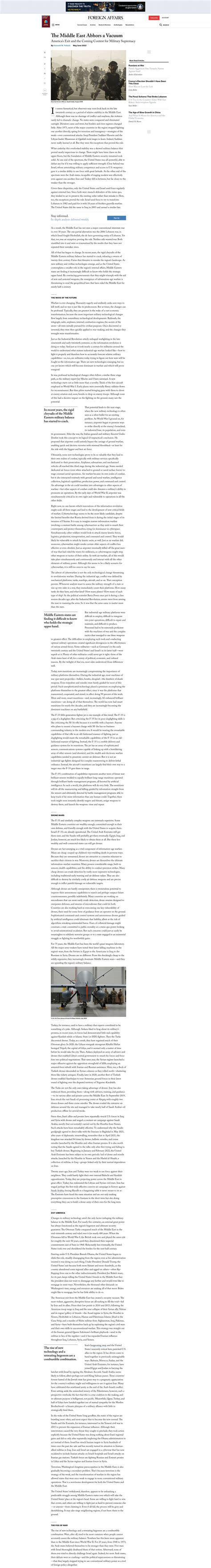 Pdf The Middle East Abhors A Vacuum America Amp 39 S Exit And The Coming