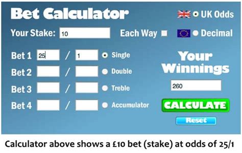 Personalised Betting Odds Calculator From The Uk S Friendliest Supplier