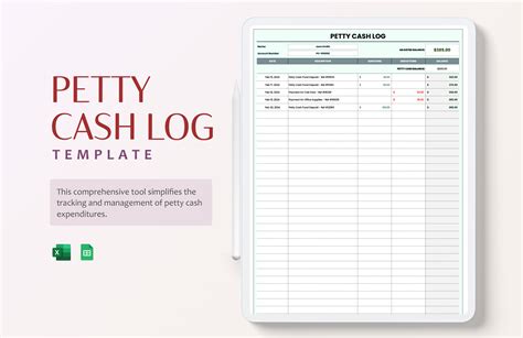 Petty Cash Receipt Template In Excel Google Sheets Download
