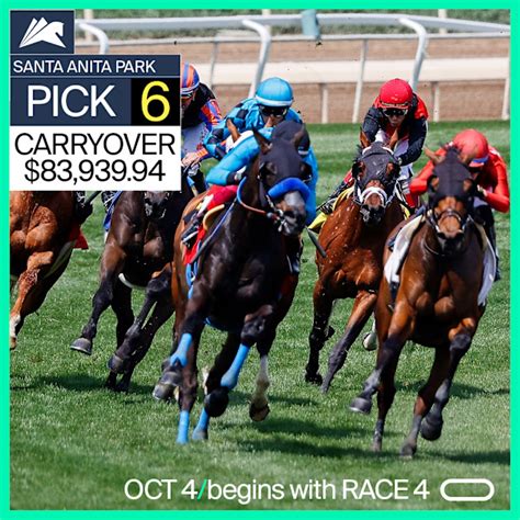 Pick 6 Carryover Of 56 186 Awaits Horseplayers For 10 Race Card Saturday At Santa Anita Santa Anita Park