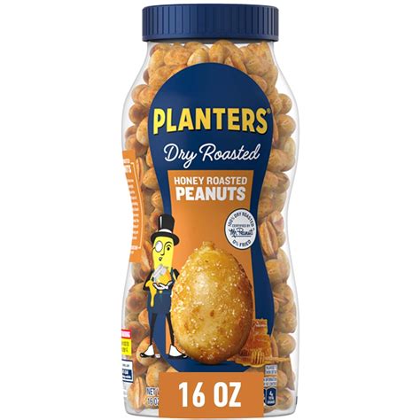 Planters Honey Roasted Peanuts Dry Roasted Peanuts Party Snack Plant