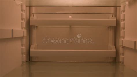 Point Of View From Inside Refrigerator Pov Empty Fridge Caucasian Adult