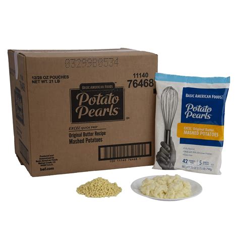 Potatoes Taste Pearl Instant Mashed Potatoes Basic American Foods Potato Pearls Butter Bulk Food Service Basic