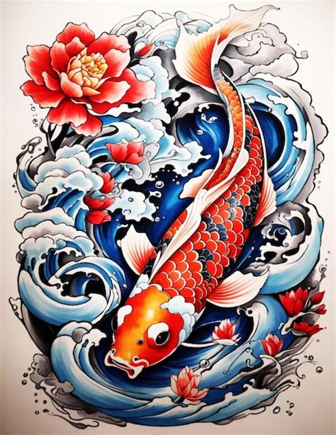 Premium Ai Image Japanese Tattoo Designs Koi Fish Tattoo