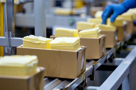 Premium Photo Manually Packing Butter Pats Into Boxes On Assembly Line