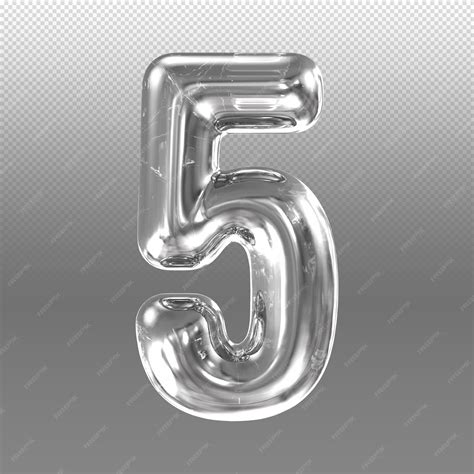 Premium Psd A Clear Number 5 With A Textured Background