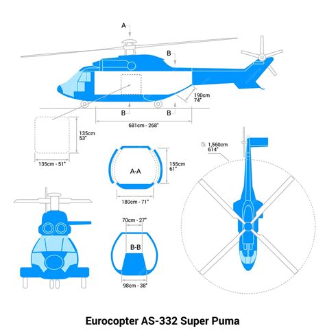 Premium Vector Eurocopter As332 Super Puma Airplane Scheme Cargo