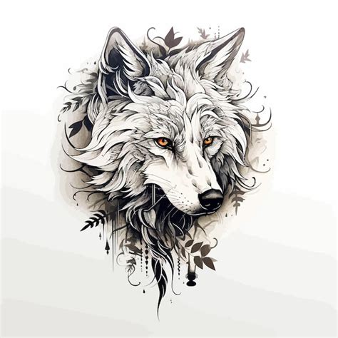 Premium Vector Wolf Head Tattoo Premium Vector Wolf Head Tattoo