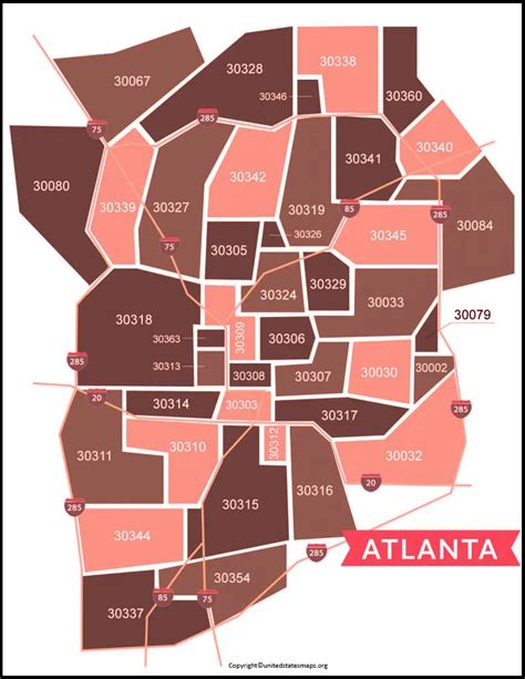 Printable Metro Atlanta Zip Code Map