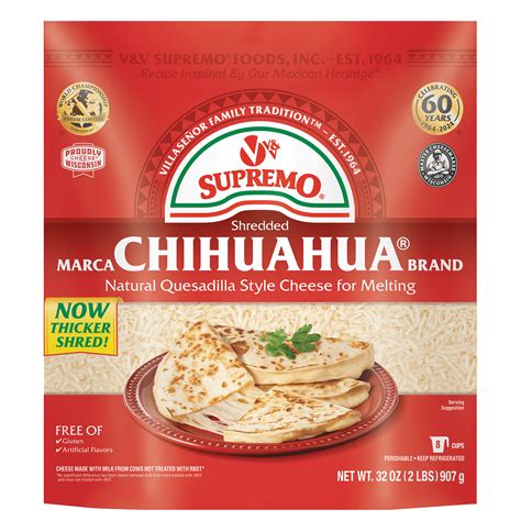 Queso Chihuahua Shredded Quesadilla Cheese 2 5 Lbs