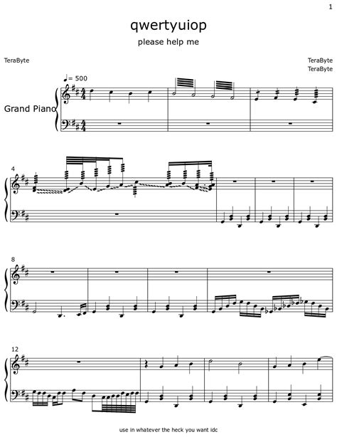 Qwertyuiop Sheet Music For Piano