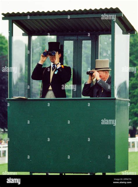 Race Stewards Viewing At Royal Ascot Races In 1982 Stock Photo Alamy