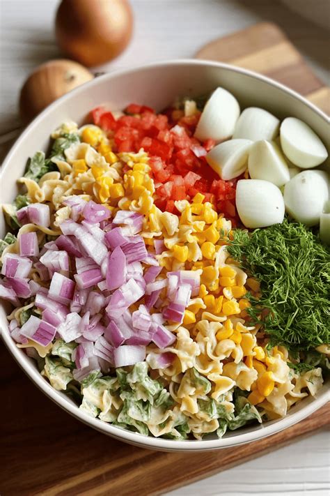 Rainbow Garden Pasta Salad With Dill And Olives
