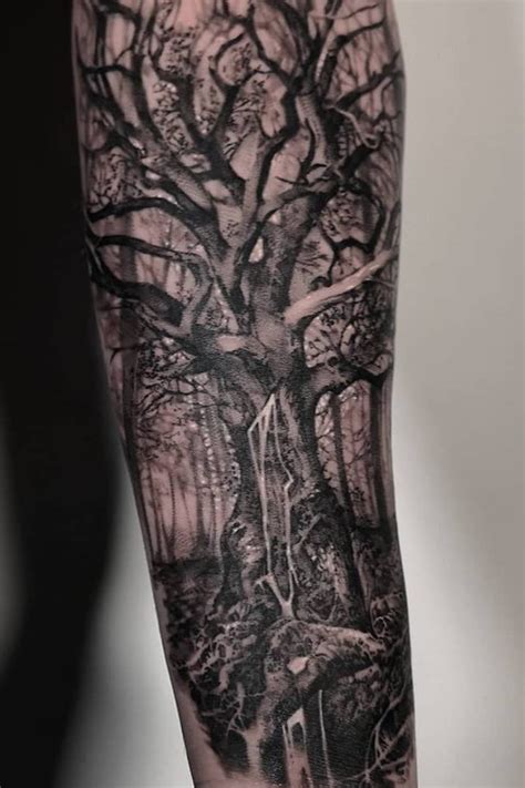 Realistic Tree Forest Tattoo Made By John Hudic At Ironinktattoo In Realistic Tree Forest Tattoo Made By John Hudic At Ironinktattoo In