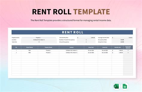 Rent Roll Template Fill Online Printable Fillable Blank Pdffiller
