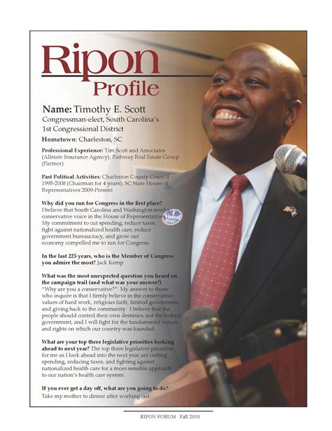 Ripon Profile Of Tim Scott The Ripon Society
