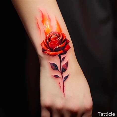 Rose On Fire Tattoo Bronctattooaus Com