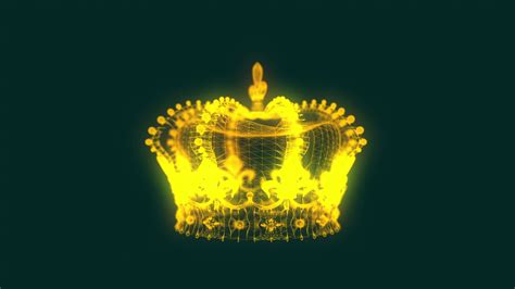 Rotating 3D Golden Crown Model With Plexus Effect Geometrical Lines