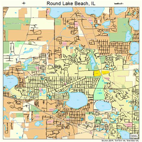Round Lake Beach Illinois Street Map 1766040 Round Lake Beach Illinois Street Map 1766040